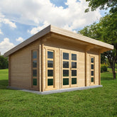 Abri en bois massif 19,25m² cloisonné MODERNE 40mm Gardy Shelter Ma boutique